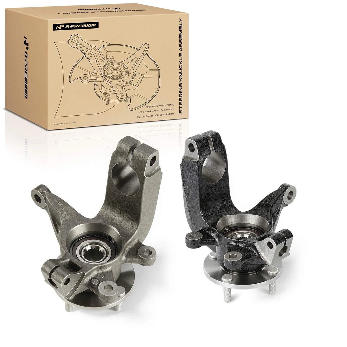 Pair Front Steering Knuckle & Hub Bearing Assembly for Ford Focus (2006–2011) - 6S4Z1215B, 6S4Z3K185BA, 6S4Z3K186BA