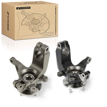 Pair Front Steering Knuckle & Hub Bearing Assembly for Ford Focus (2006–2011) - 6S4Z1215B, 6S4Z3K185BA, 6S4Z3K186BA