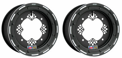 Set of 4 DWT ROK'N LOCK 10" Black Beadlock Rims 10x5 4+1 4/156 for Banshee 350 (1997–2006)