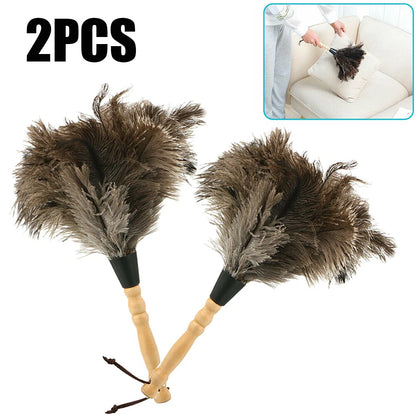2X 13-Inch Ostrich Feather Duster for Cleaning Tool