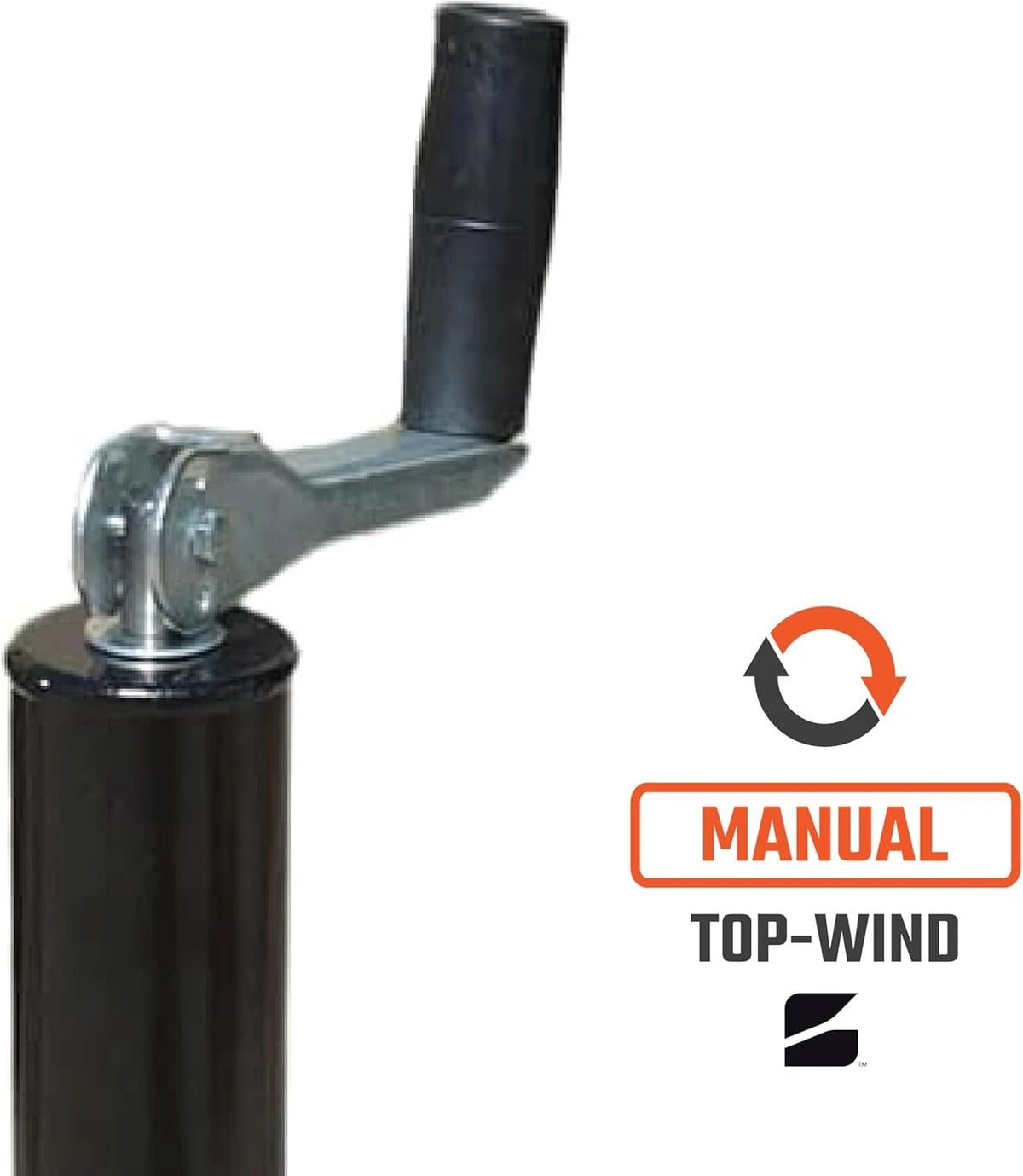 Top-Wind Trailer Jack for RVs, Boats & Campers (5000 lb, 14.8" Lift)