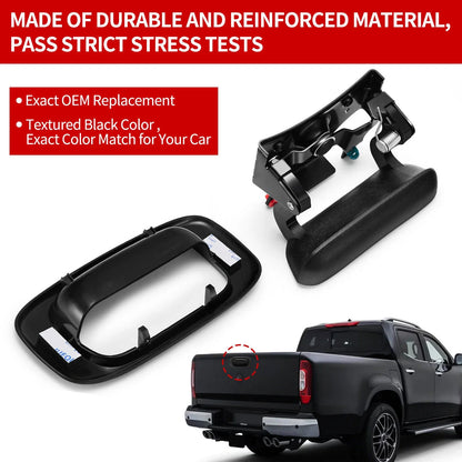 Tailgate Handle Latch & Bezel Trim for Chevy Silverado GMC Sierra