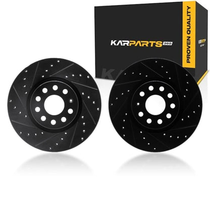 Rotor Set for Volkswagen CC (2009–2017) ALX-PAU-DF-8002-74003-CLA11, Drilled & Slotted