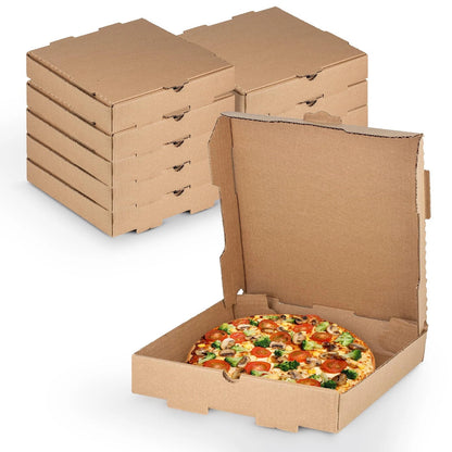 Pack of 50 Brown Pizza Boxes 14" x 14" x 2" B-Flute Corrugated