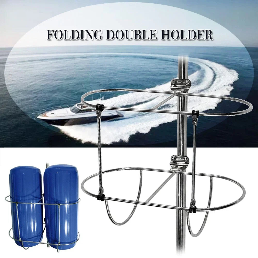 Folding Double Fender Holder for Inflatable Boat (9.5 Inch)