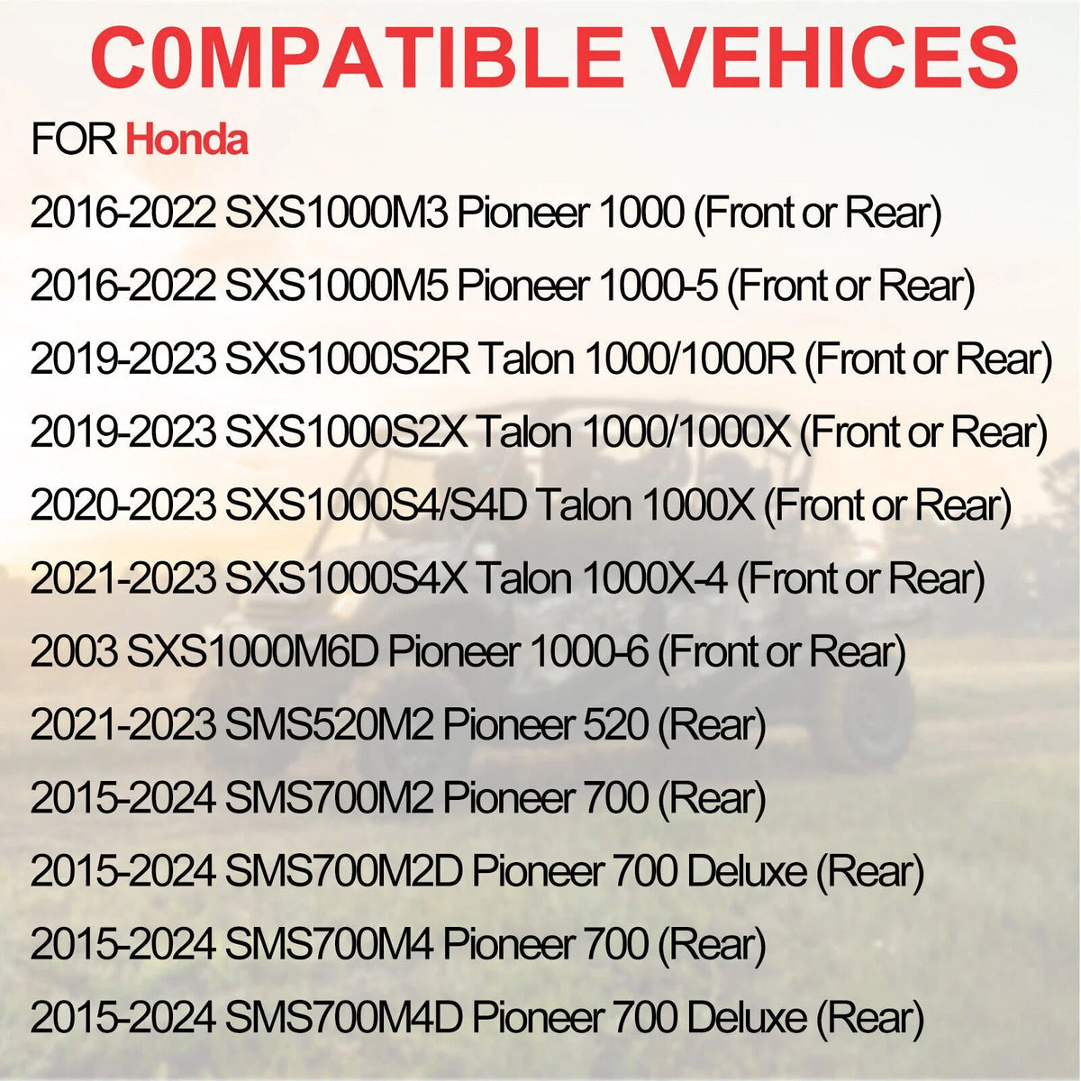 2 Front or Rear Wheel Bearing + Circlip for Honda Pioneer 1000 (2016–2022)