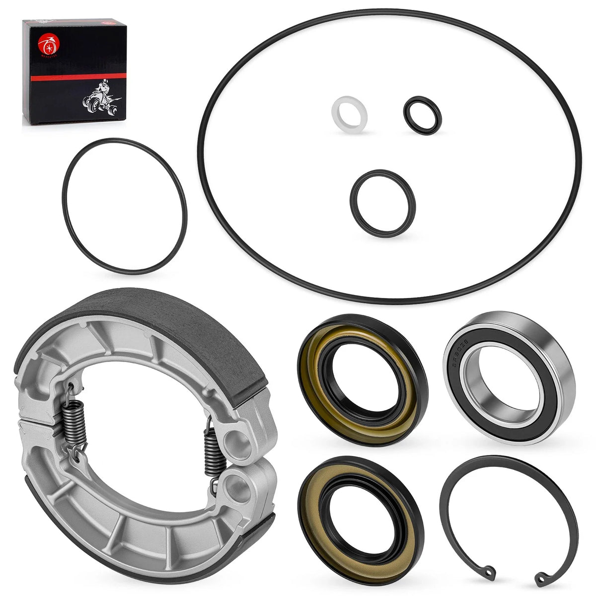 Rear Brake Drum Bearing Seals & Shoes Kit for Honda Rancher (2007–2013)