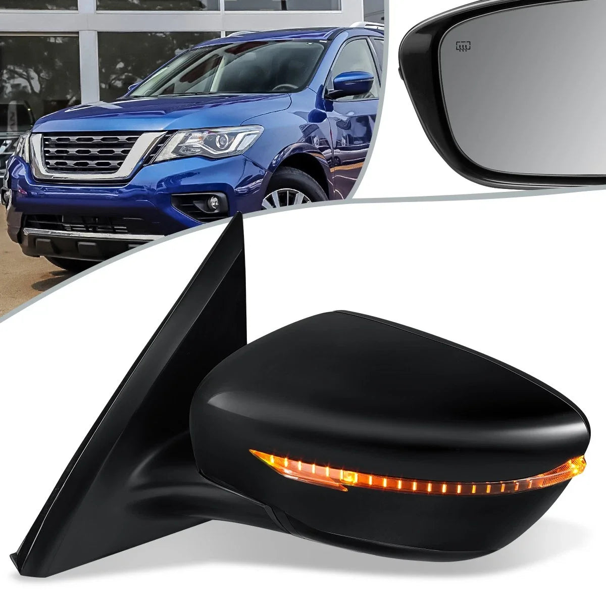 Powered Heated Driver Side Door Mirror for Nissan Pathfinder (2017) NI1320274