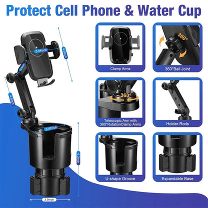 Wireless Charger Cup Holder 15W for Ford Escape (2017–2020)