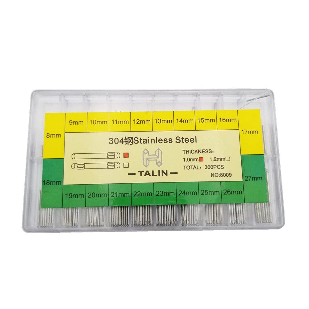 300Pcs Watch Band Link Pin Set 8-27mm No. 8009