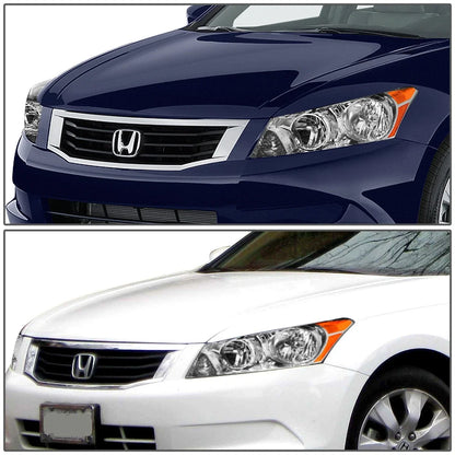 Pair Chrome Housing Amber Corner Headlights for Honda Accord (2008–2012)