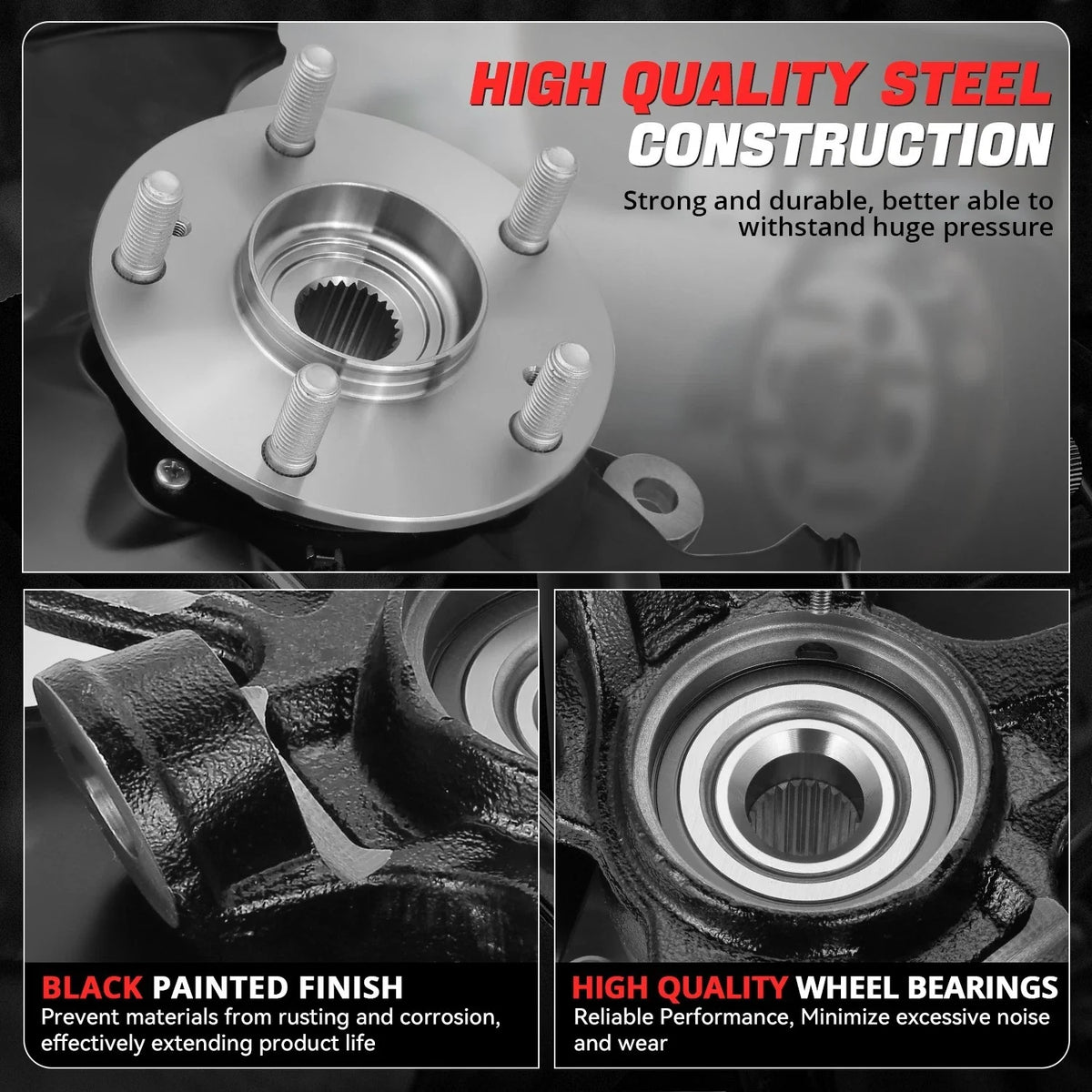 Front Right Loaded Wheel Bearing Knuckle Assembly for Honda Civic (2006–2011)