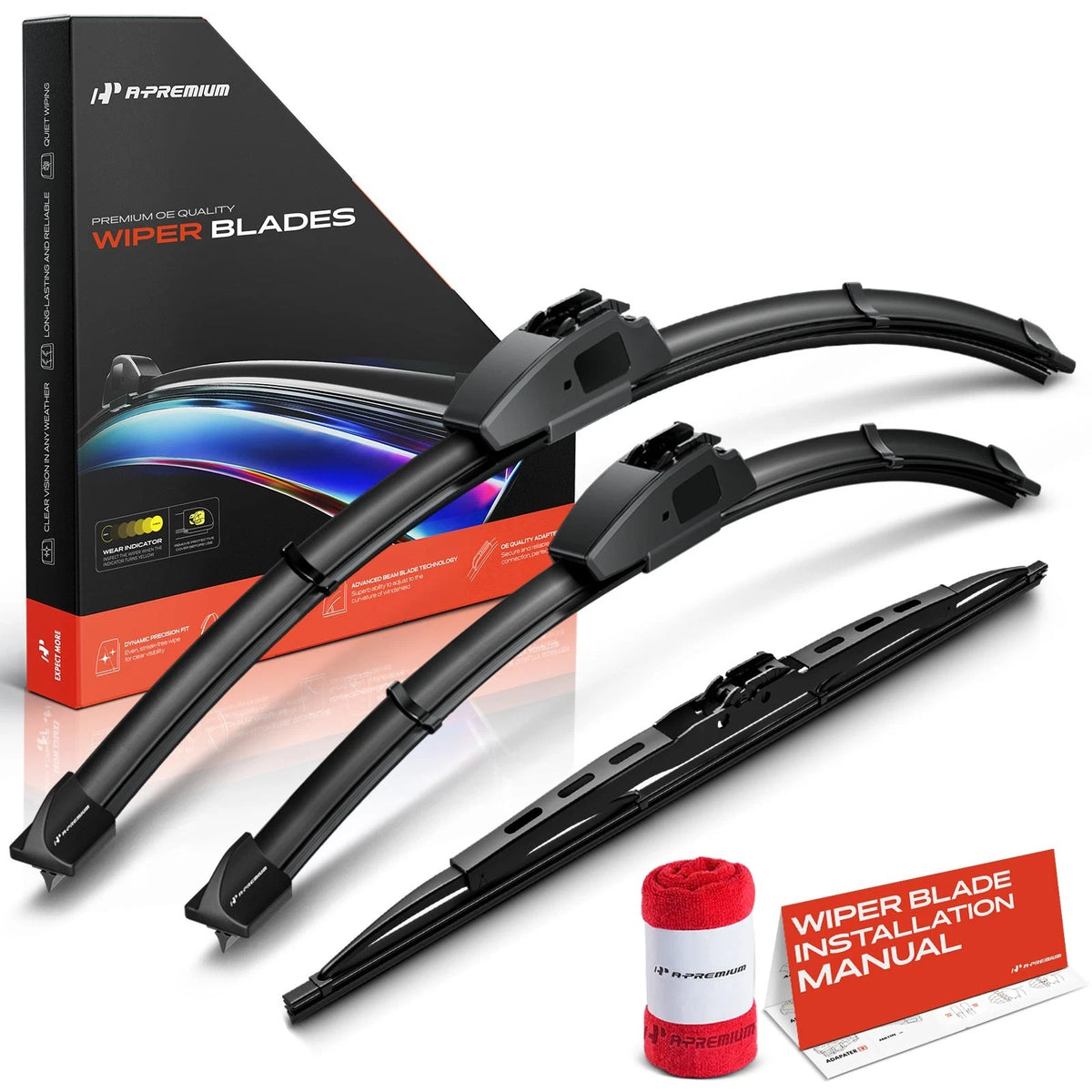 Set of 3 Windshield Wiper Blades for Subaru Impreza (1993–2001)