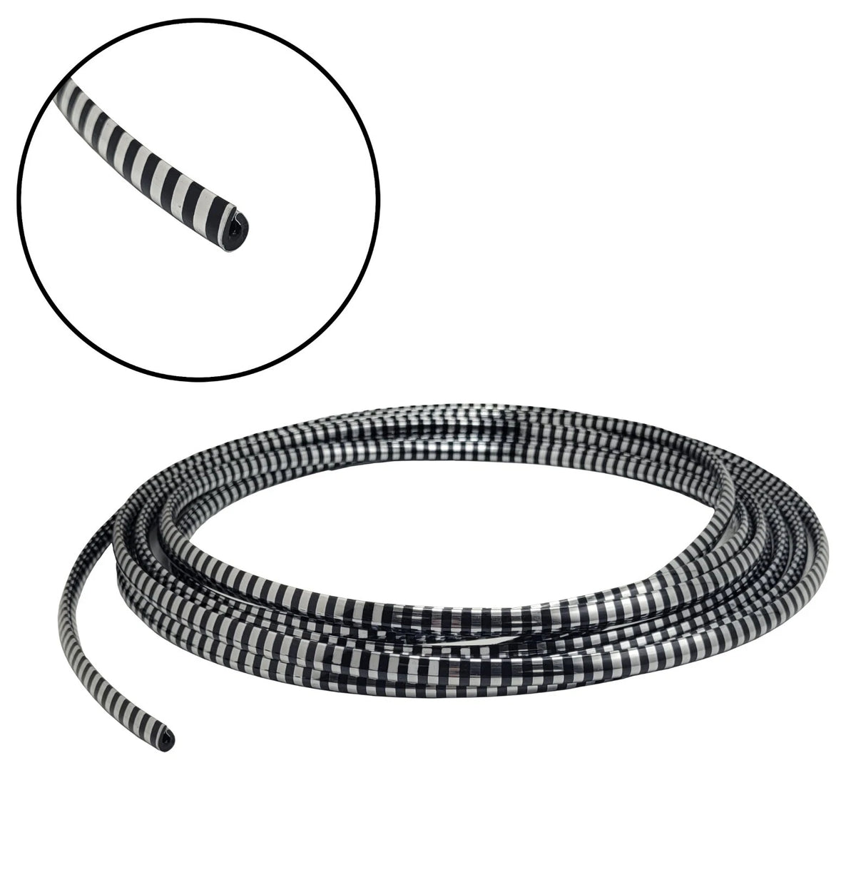 Set of 4 Zebra Black Chrome Door Edge Guard Trim for Full Size Cars (M0027)