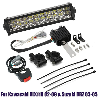 LED Light Bar Headlight Kit for Kawasaki KLX110 (2002–2009) PLUG-N-PLAY