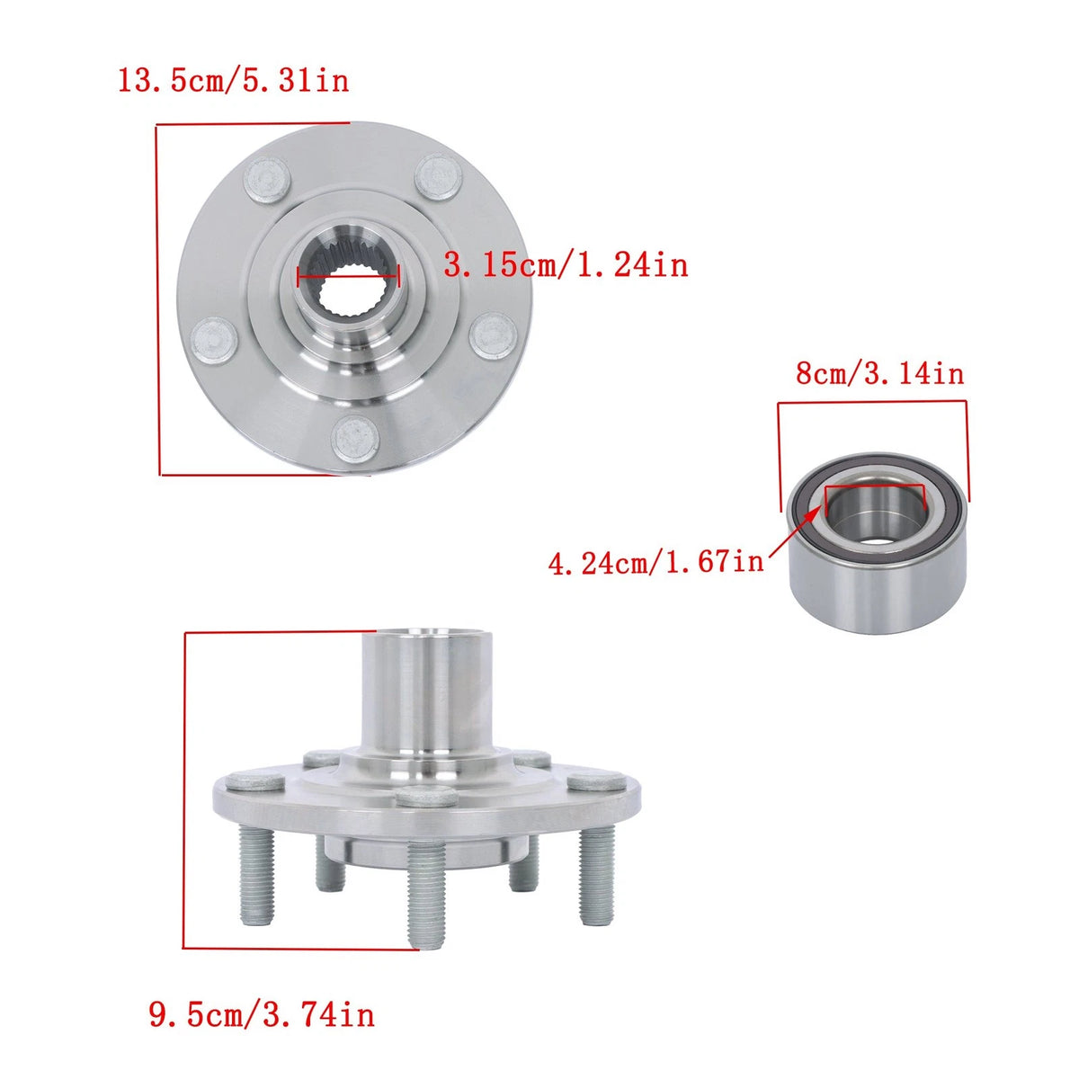 2X Front Wheel Bearing Hub Assembly Kit for Mitsubishi Outlander Sport (2011–2018) BCK40997K