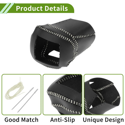 Gear Shift Knob Cover for Nissan Rogue (2021–2024) Black Beige Faux Leather
