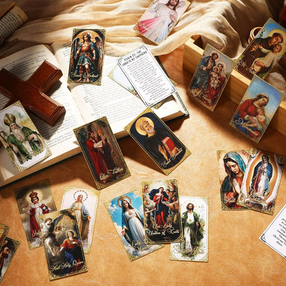 240 Pcs Catholic Saint Prayer Cards (3.55" x 2") Multicolor