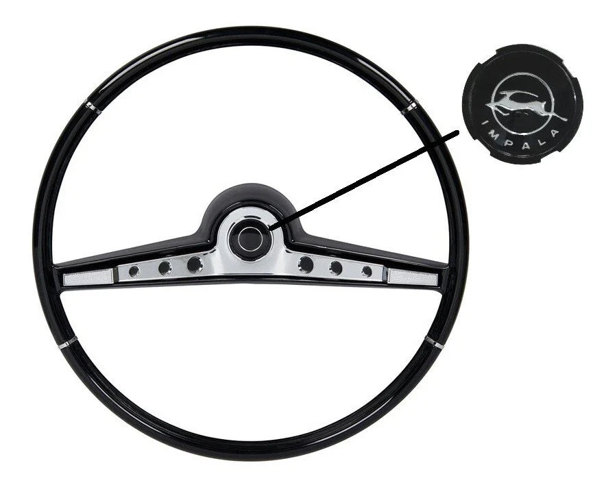 15" American Retro Steering Wheel with Horn Button Insert for 1962 Chevy Impala