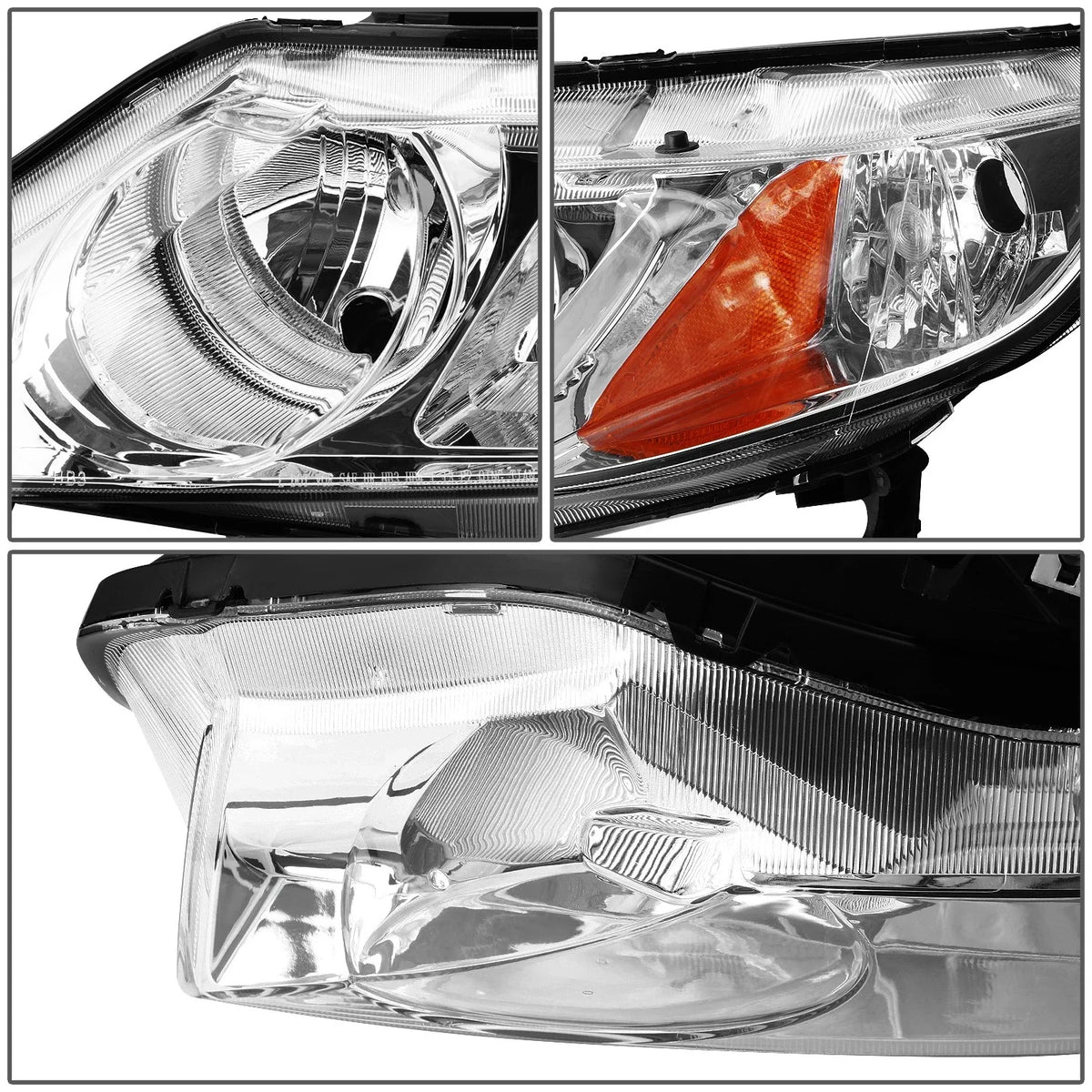 Headlight Lamp Assembly for Honda Civic Sedan (2006–2011) Chrome Housing