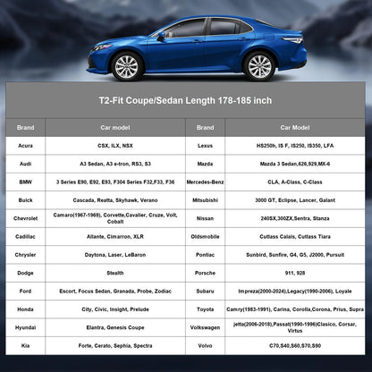 Waterproof Car Cover for Coupes & Sedans (Universal Fit)