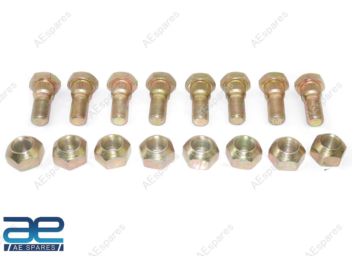 Set of 8 Rear Wheel Hub Bolts with Nuts for Mahindra Tractor