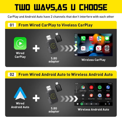 Wireless CarPlay Adapter for iPhone iOS Android (2020–2023)