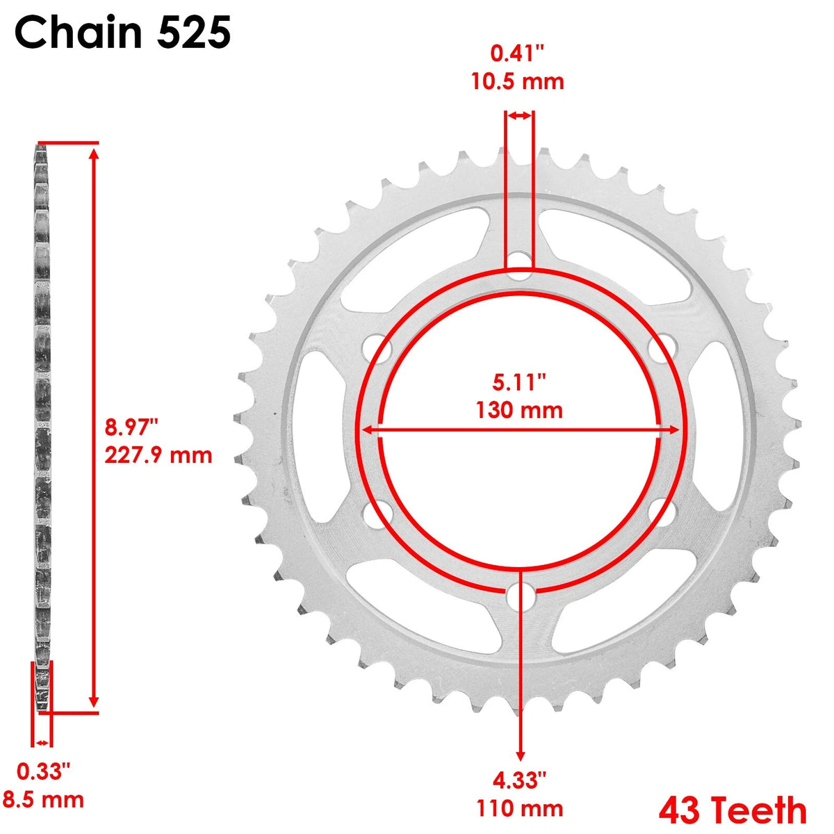 Black Drive Chain and Sprocket Kit for Suzuki GSX-R600 (2011–2018) EG4374CH141XO