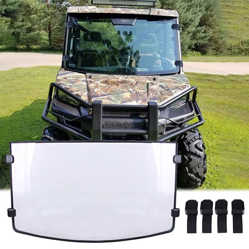 UTV Full Windshield with Clamps for Polaris Ranger XP 570 900 1000 (2013–2025)