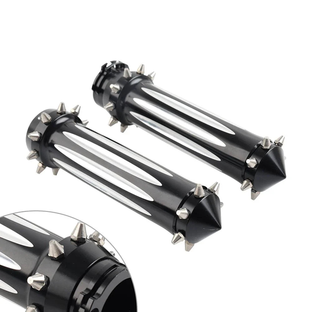 CNC Spikes 1'' Motorcycle Hand Grips for Harley Touring Dyna Softail