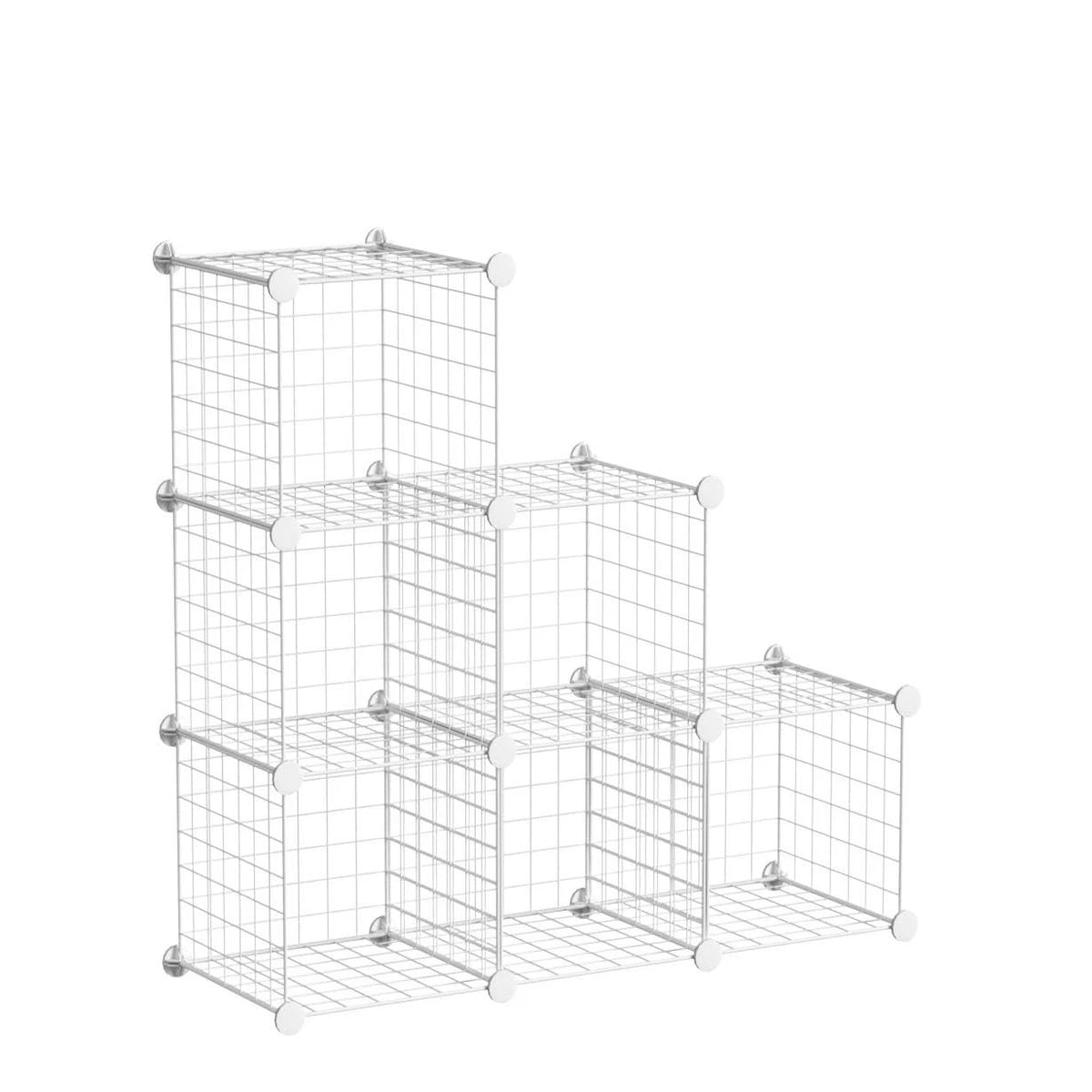 6-Cube Wire Storage Organizer for Modular Shelving Units