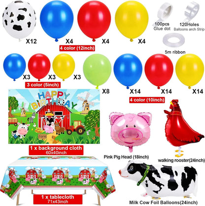 91Pcs Farm Animals Party Decorations for Barn Theme Events