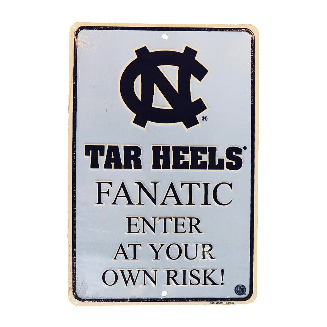 8" x 12" Embossed Metal Parking Sign for Tar Heels Fanatic (NC)