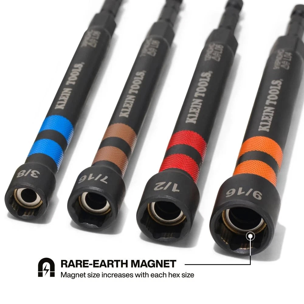 Set of 6 Magnetic Hollow Impact Nut Drivers for Klein Tools 32940