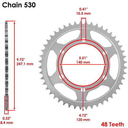 Drive Chain & Sprocket Kit for Kawasaki ZX600E Ninja ZX-6 (1993–2002) EG2545CH183XO