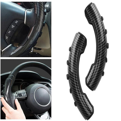 2X Non-Slip Steering Wheel Booster Covers for Universal Fit (Carbon Fiber)