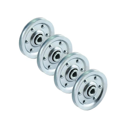 Set of 4 Garage Door Pulleys for 3" Systems - Stationary & Rear Sheave