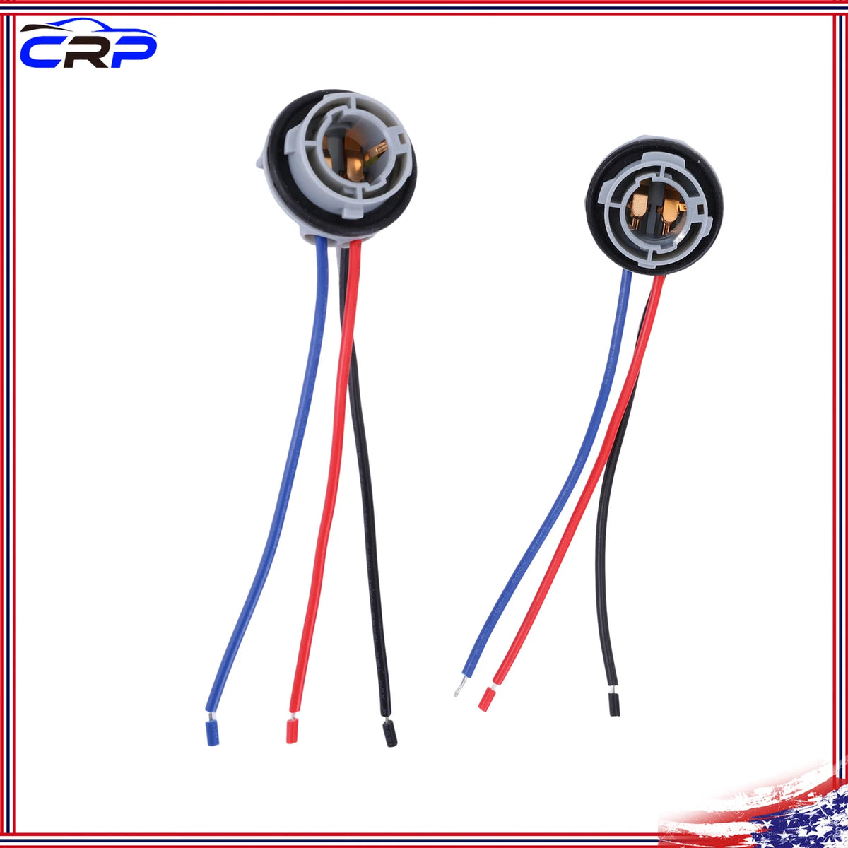 2X LED Pig Tail Plug Stop Brake Turn Light Bulb Socket Harness