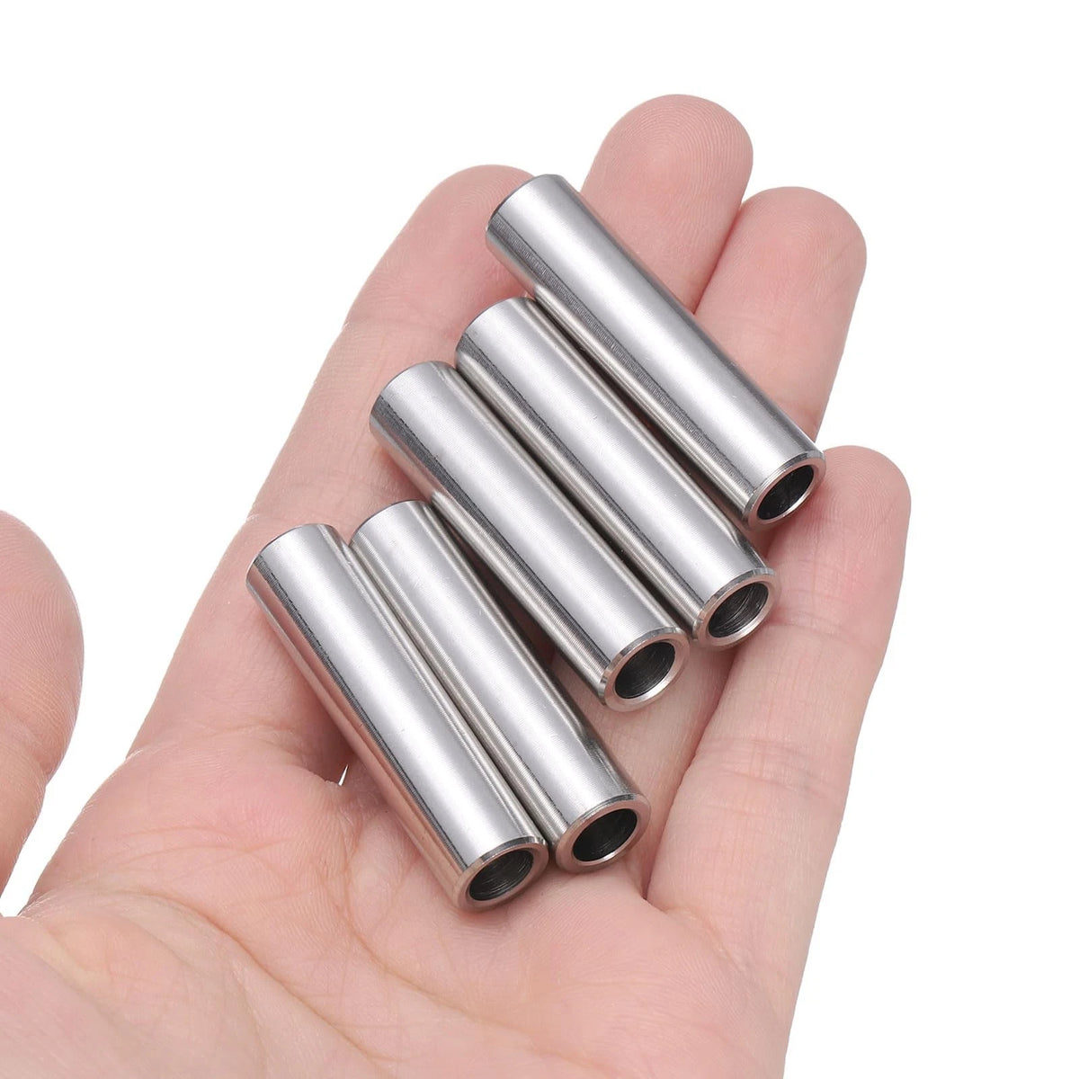 Set of 5 Stainless Steel Spacers 1/4" Bore x 3/8" x 1-1/2"