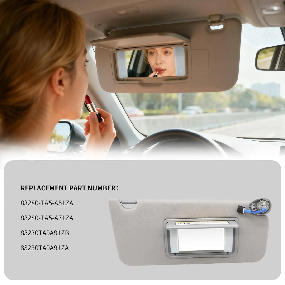 Set of 2 Grey Sun Visors for Compatible Vehicles
