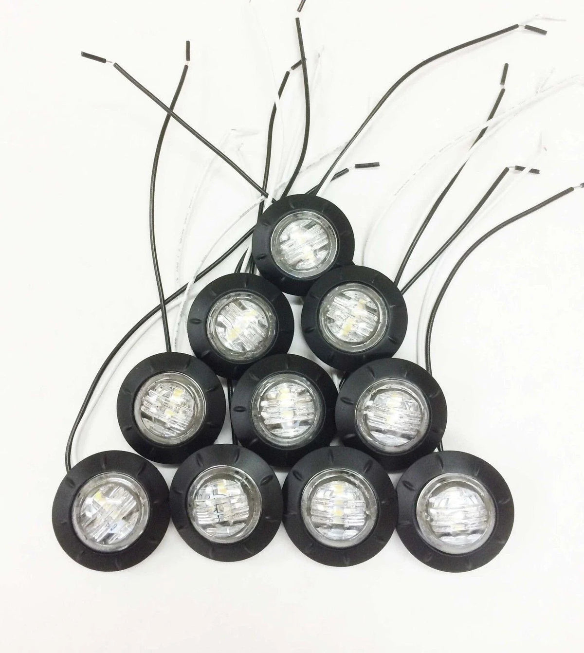 Set of 10 White LED Marker Clearance Lights for Trailer/Truck/RV (24032)