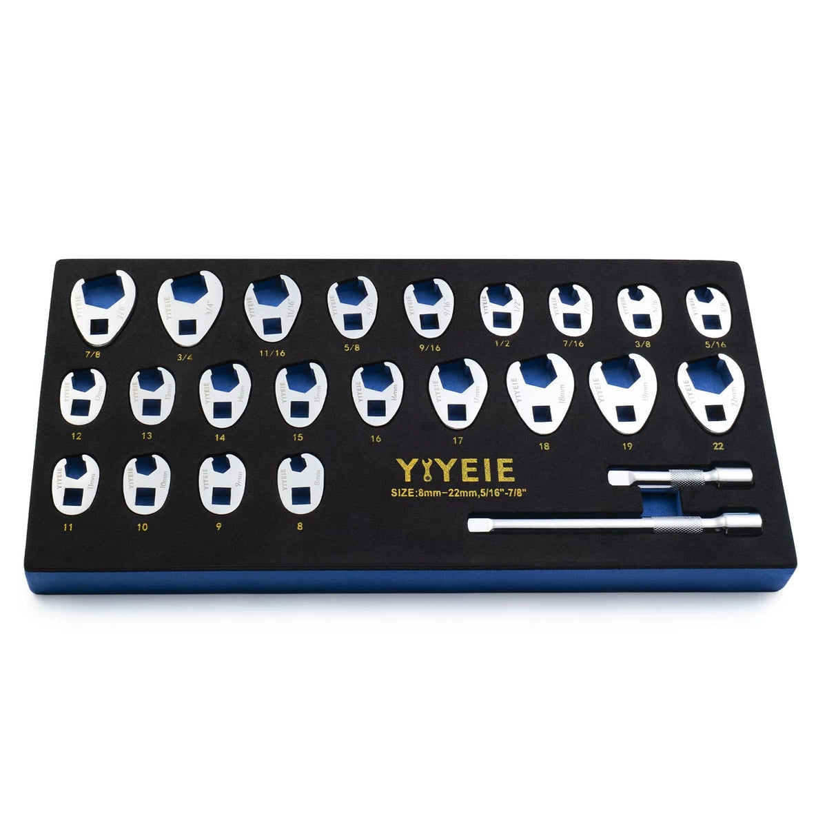24PCS 3/8" Drive Crows Foot Wrench Set for Automotive (Metric & SAE)