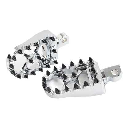 Wide Fat Foot Pegs for Harley Dyna Sportster Fatboy (Chrome)