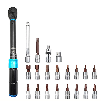21Pcs Set of 1/4 Inch Torque Wrench for Automotive