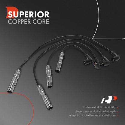 Set of 4 Spark Plug Wires for VW Beetle Golf Jetta (1999–2001) 06A905409L, 632
