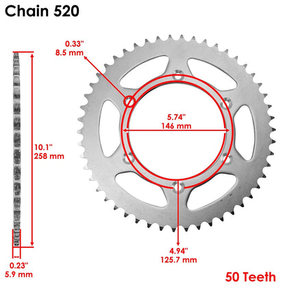 Black O-Ring Drive Chain & Sprockets Kit for Suzuki RM125 (1997–1999, 2005) EG2781FS154XO