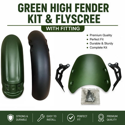 Green High Fender Kit & Flyscreen for Triumph Scrambler 400x (36TA0179, 36TA0184, 36TA0148)
