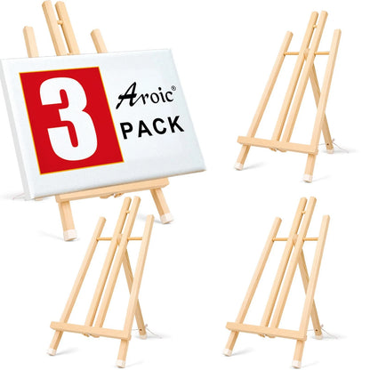 3 Pack 15 Inch Wood Easels for Painting (No Part Numbers)