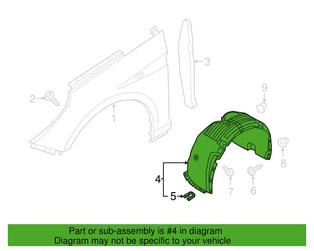 Front Driver Side Fender Liner for Hyundai Sonata (2018–2019) HY1248179