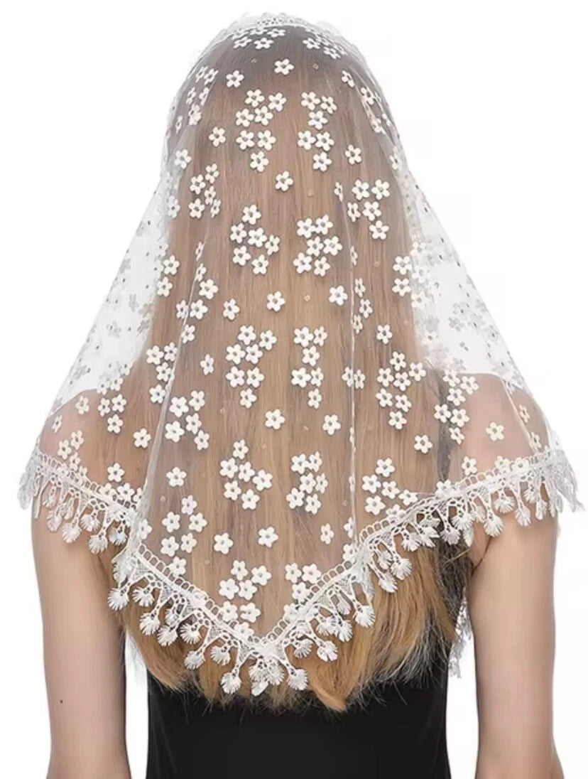 Lace Mantilla Veil for Catholic Church (No Part Numbers)